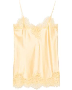 MANSPHIL V-Neck Lace-Trim Top - Natural