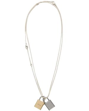 Our Legacy Riddle Padlock-Detail Necklace - White