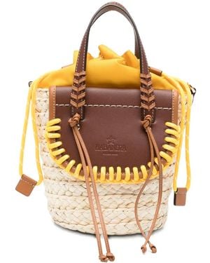 CUBA LAB Habanera Contrast-Trim Bucket Bag - Metallic