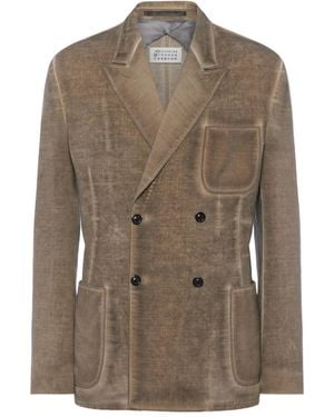 Maison Margiela Double-Breasted Wool Jacket - Brown