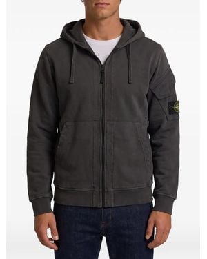 Stone Island 6100016 Brushed Organic-Cotton Fleece Sweatshirt - Grey