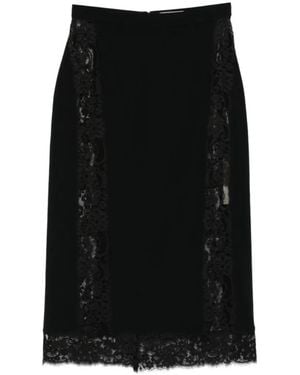 Elie Saab Lace Midi Skirt - Black