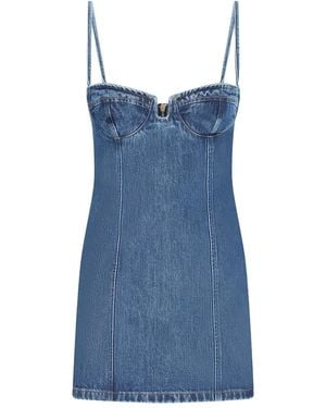 David Koma Denim mini dress - Blau