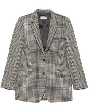 Alberto Biani Checked Button Jacket - Grey