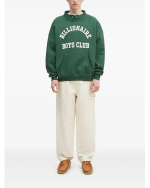 BBCICECREAM Arched-Logo Kangaroo-Pocket Sweatshirt - Green