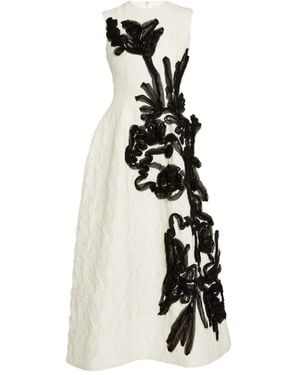 Erdem Trägerkleid Mit Blumenapplikation - Weiß