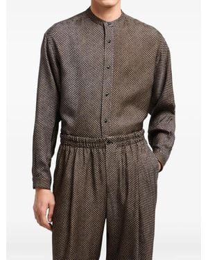 Giorgio Armani Printed Shirt Jacket - Brown