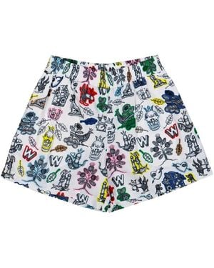 Walter Van Beirendonck Short À Imprimé Graphique - White