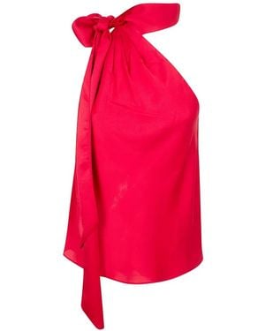 Ralph Lauren Tie-Neck Top - Red