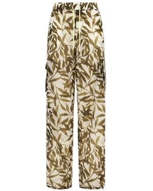 Herno Floral-Print Straight-Leg Trousers - Metallic