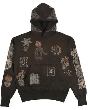 Samuel Zelig Jardin Floral-Embroidered Hoodie - Black