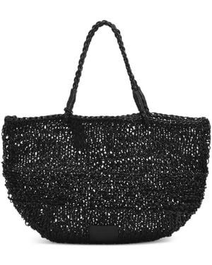 Bimba Y Lola Medium Plaited Leather Shoulder Bag - Black