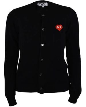 Comme des Garçons Cardigan Mit Herzverzierung - Schwarz