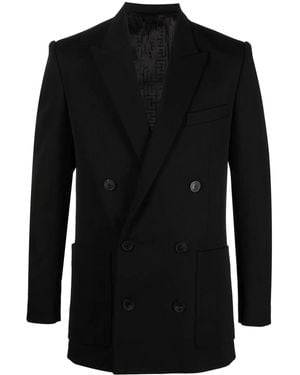 Balmain Double-Breasted Wool Blazer - Black