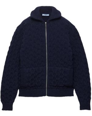 Prada Cardigan En Laine - Bleu