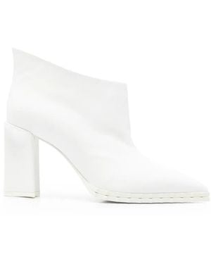 Rayla K Point-Toe Leather Boots - White