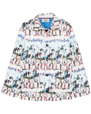 ALESSANDRO ENRIQUEZ Printed Shirt Jacket - White