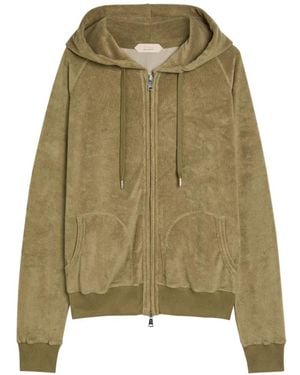 Aurélien Felpa Con Cappuccio E Zip - Verde
