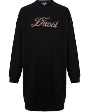 DIESEL Robe À Logo Imprimé - Black