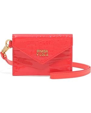 Bimba Y Lola Crocodile-Effect Cardholder - Red