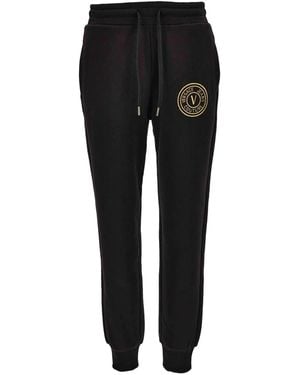 Versace Jeans Couture Logo-Plaque Drawstring Trousers - Black