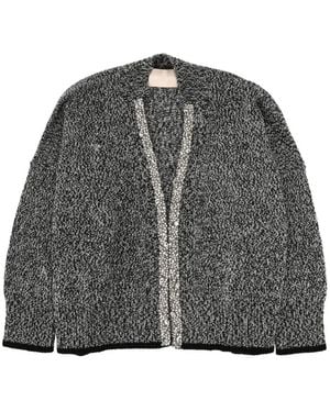 Circus Hotel Sequin Trim Cardigan - Grey
