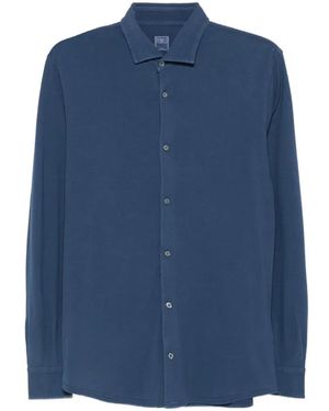 Fedeli Long-Sleeve Jersey Shirt - Blue