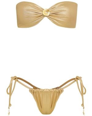 Amir Slama Lurex Bikini - Natural