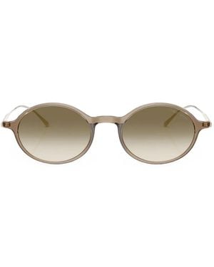 Giorgio Armani Zonnebril Met Rond Montuur - Metallic