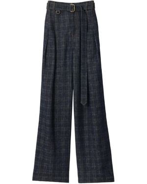 Burberry Vaqueros Anchos A Cuadros - Azul