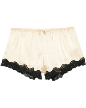 ROTATE BIRGER CHRISTENSEN Lace-Trim Bow-Detail Shorts - Natural