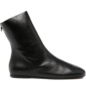 Jude Floor Leather Ankle Boots - Black