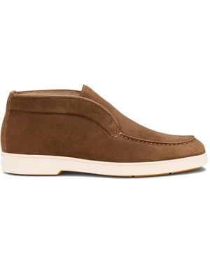 Santoni Suede Slip-On Trainers - Brown