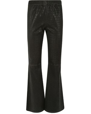 Enes Lederhose Mit Kroko-Optik - Schwarz