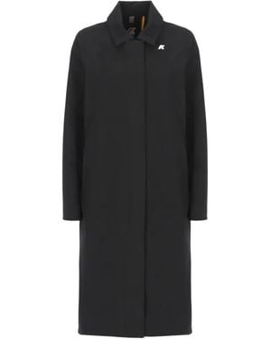 K-Way Sondre logo-print coat - Schwarz