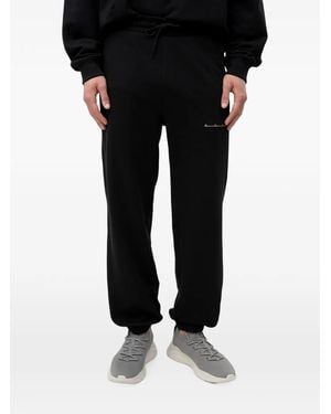 HUGO Relaxed-Fit Cotton Pants With Streetwear Logo - Black
