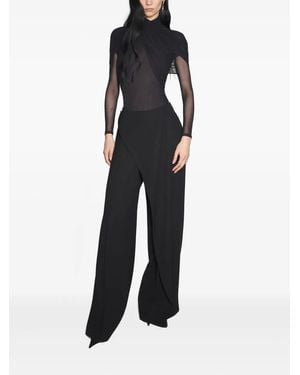 Mugler Pantaloni A Gamba Ampia - Nero