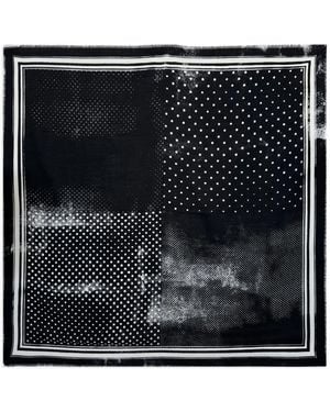 Destin Polka-Dot Striped Scarf - Black