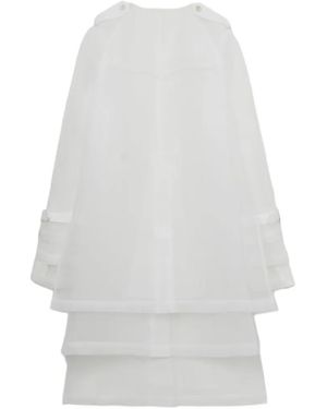Comme des Garçons Buckled Panelled Coat - White