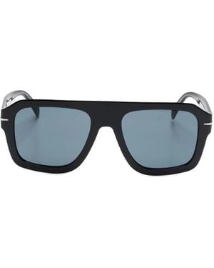 David Beckham Rectangle-Frame Sunglasses - Blue