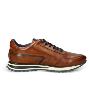 Bugatti Panelled Leather Trainers - Brown