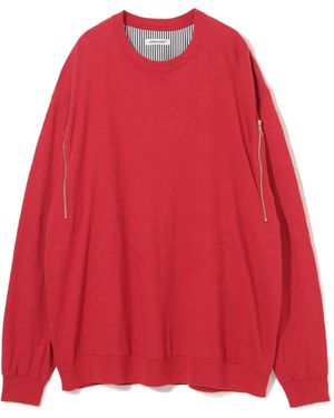 Undercover Zip-Detail Cotton Sweatshirt - Red