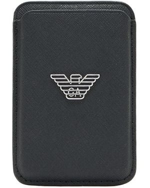 Emporio Armani Logo-Plaque Phone Case - Black