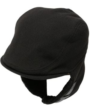 Juun.J Chapeau En Peau Lainée Artificielle À Rabats - Black