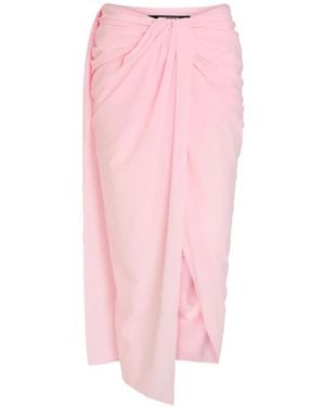 Jacquemus The Paréo Draped Wrap-Style Midi Skirt - Pink