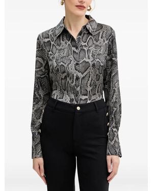 Guess Hemd mit Schlangen-Print - Grau