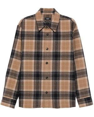 A.P.C. Plaid Check-Pattern Shirt - Brown