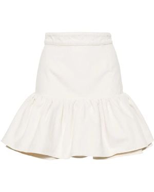 Patou Miniskirt With Ruffles - White