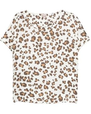 Marella Leopard-Print Blouse - White