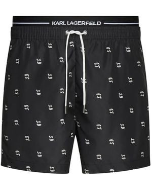 KARL LAGERFELD Ikon Short Swim Shorts - Black